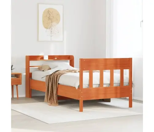 Voodi Ilma Madratsita, Vahapruun, 100 X 200 cm Männipuit