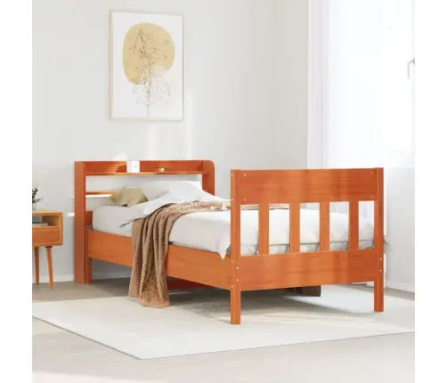 Lovos Rėmas Su Be Čiužinio, Ruda, 75X190cm Pušies Masyvas