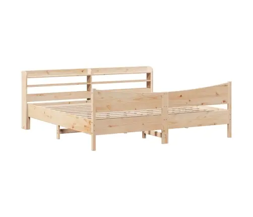 Gultas Rāmis Ar Galvgali, 200X200 Cm, Priedes Masīvkoks Vidaxl