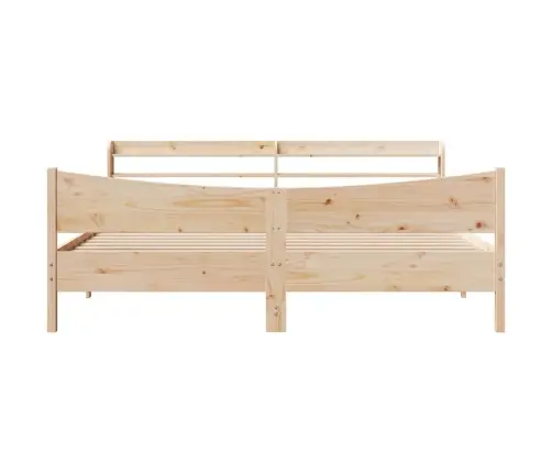 Gultas Rāmis Ar Galvgali, 200X200 Cm, Priedes Masīvkoks Vidaxl
