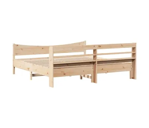 Gultas Rāmis Ar Galvgali, 200X200 Cm, Priedes Masīvkoks Vidaxl