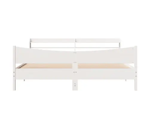 Lovos Rėmas Su Galvūgaliu, Baltas, 200X200cm Pušies Masyvas