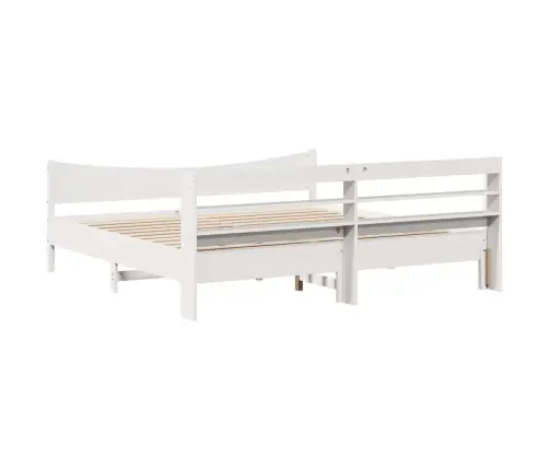 Lovos Rėmas Su Galvūgaliu, Baltas, 200X200cm Pušies Masyvas