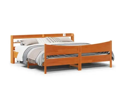 Lovos Rėmas Su Galvūgaliu, Vaško Rudas, 200X200cm Pušis