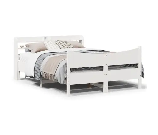 Voodiraam Peatsiga, Valge, 160 X 200 cm Männipuit