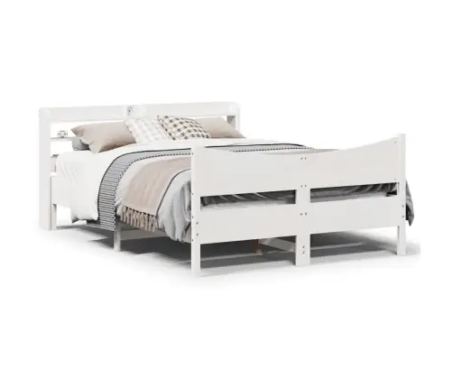 Lovos Rėmas Su Galvūgaliu, Baltas, 140X190cm Pušies Masyvas