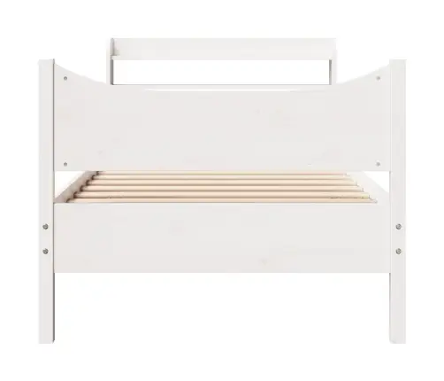 Voodiraam Peatsiga, Valge ,75 X 190 cm Männipuit