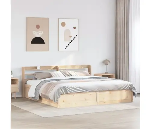 Lovos Rėmas Su Galvūgaliu, 200X200cm Pušies Medienos Masyvas Lovos Rėmas Su Galvūgaliu, 200X200cm Pušies Medienos Masyvas