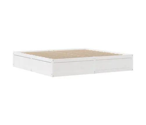 Gultas Rāmis Ar Galvgali, Balts, 180X200 Cm, Priedes Masīvkoks Vidaxl