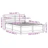 Gultas Rāmis Ar Galvgali, Balts, 150X200 Cm, Priedes Masīvkoks Vidaxl