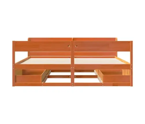 Gulta Bez Matrača, Vaska Brūnas, 200X200 Cm, Priedes Masīvkoks Vidaxl