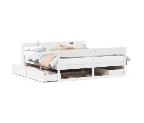 Voodiraam Ilma Madratsita, Valge, 180 X 200 cm Männipuit