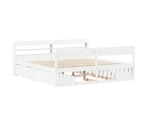 Voodiraam Ilma Madratsita, Valge, 180 X 200 cm Männipuit