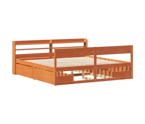 Gulta Bez Matrača, Vaska Brūnas, 180X200 Cm, Priedes Masīvkoks Vidaxl