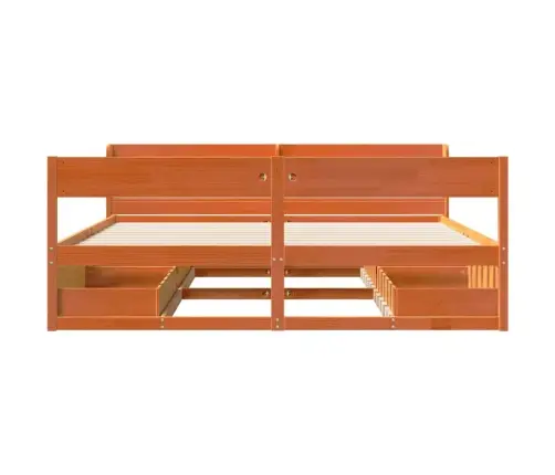 Gulta Bez Matrača, Vaska Brūnas, 180X200 Cm, Priedes Masīvkoks Vidaxl