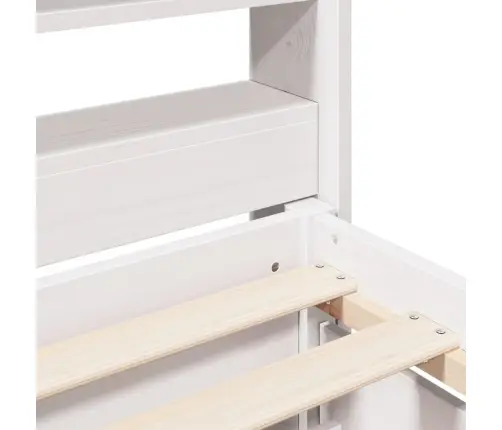 Gulta Bez Matrača, Balts, 150X200 Cm, Priedes Masīvkoks Vidaxl