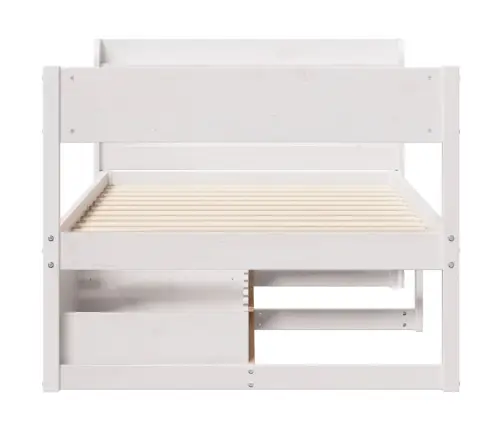 Gulta Bez Matrača, Balts, 100X200 Cm, Priedes Masīvkoks Vidaxl