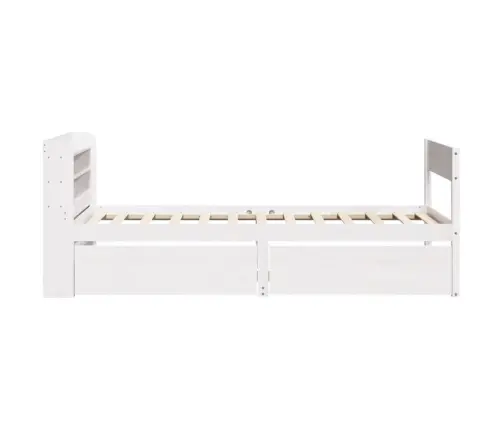 Gulta Bez Matrača, Balts, 100X200 Cm, Priedes Masīvkoks Vidaxl