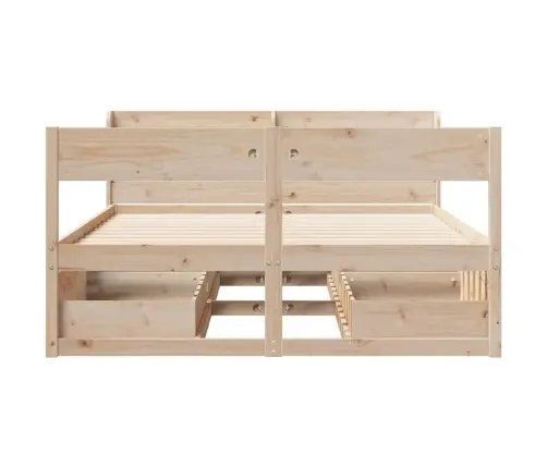 Gulta Bez Matrača, 135X190 Cm, Priedes Masīvkoks Vidaxl