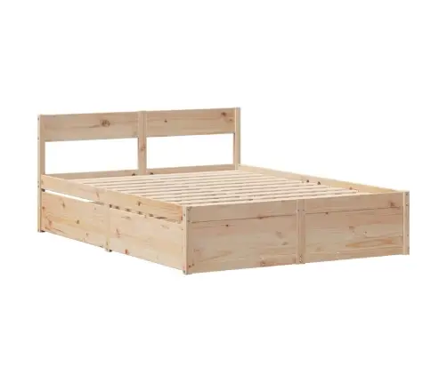 Gulta Bez Matrača, 135X190 Cm, Priedes Masīvkoks Vidaxl