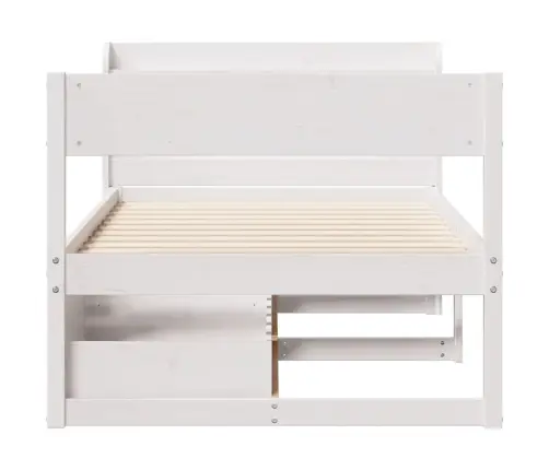 Gulta Bez Matrača, Balts, 75X190 Cm, Priedes Masīvkoks Vidaxl