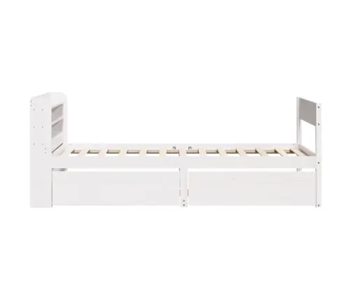 Gulta Bez Matrača, Balts, 75X190 Cm, Priedes Masīvkoks Vidaxl