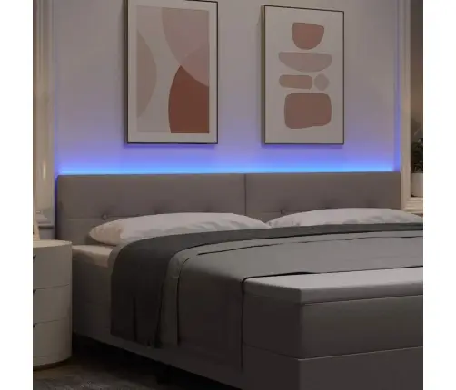 Led Gultas Galva Ar Galvas Klāju Pelēkbrūna 200 Cm Poliesters Vidaxl