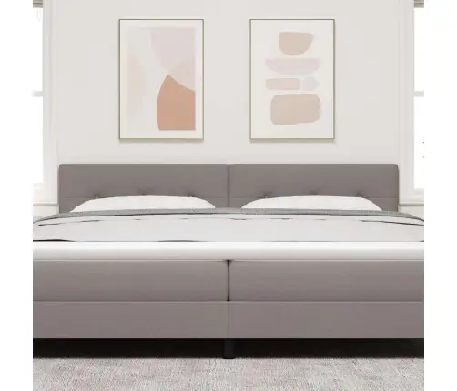 Led Gultas Galva Ar Galvas Klāju Pelēkbrūna 200 Cm Poliesters Vidaxl