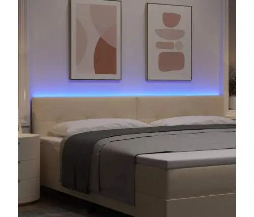 Led Gultas Galva Ar Galvas Klāju Krēmkrāsa 200 Cm Poliesters Vidaxl