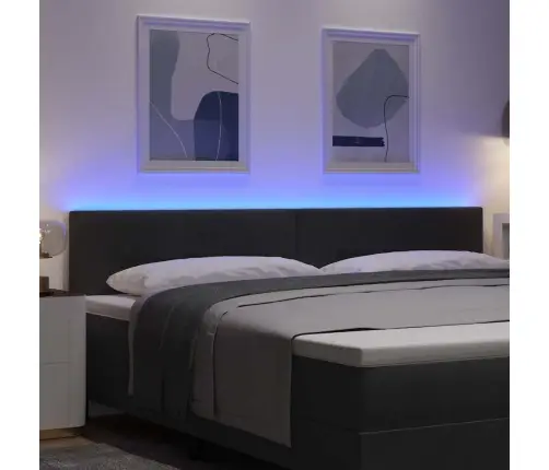 Led Gultas Galvas Daļa Ar Pogu, Tuftēta, Melna, 100 Cm, Samts Vidaxl