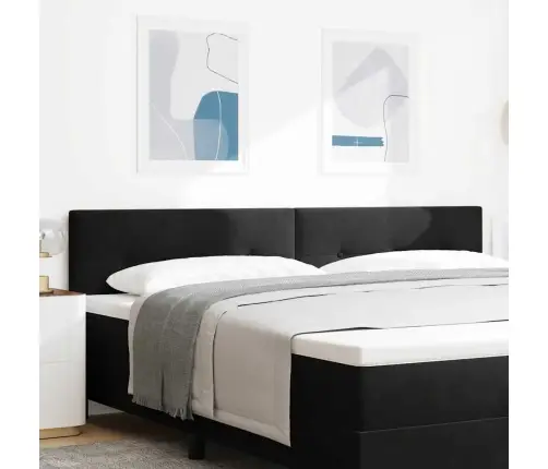 Led Gultas Galvas Daļa Ar Pogu, Tuftēta, Melna, 100 Cm, Samts Vidaxl