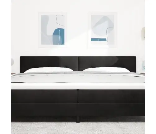 Led Gultas Galvas Daļa Ar Pogu, Tuftēta, Melna, 100 Cm, Samts Vidaxl