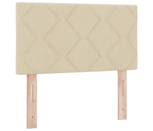 Led Gultas Galvas Atzveltnis Dimanta Bloku Dizainā Krēmkrāsā 80 Cm Audumu Vidaxl