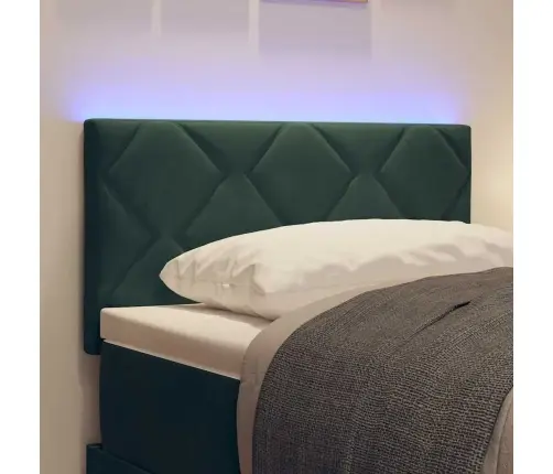 Led Galvūgalis Su Galvūgalio Tamsiai Žalia 80 Cm Dirbtinė Oda