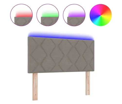 Led Galvgalis Dimanta Raksta Dizains Taupe 100 Cm Audums Vidaxl