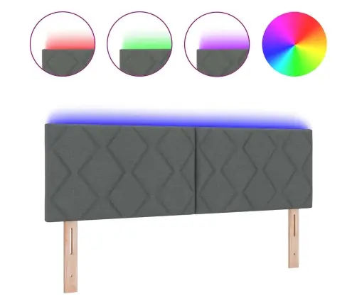 Led Gultas Galva Dimanta Bloku Dizains Tumši Pelēks 144 Cm Audums Vidaxl