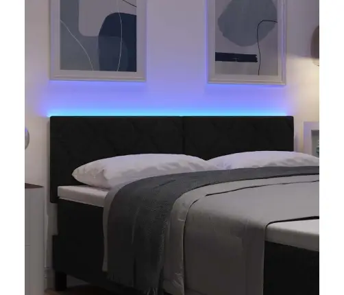 Galvūgalis Su Led Juostelių Žibintais Juoda 144 Cm Audinys