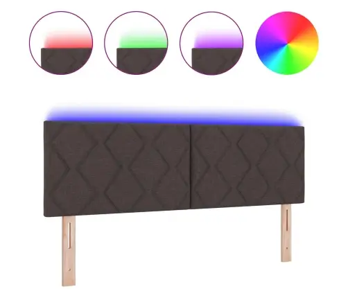 Led Gulta Dimanta Bloku Dizains Tumši Brūns 144 Cm Audums Vidaxl