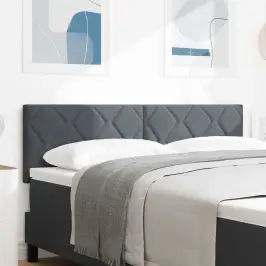 Led Gultas Galvgalis Ģeometriskais Tumši Pelēka 144 Cm Samts Vidaxl