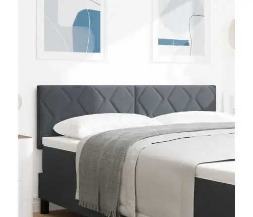 Led Gultas Galvas Pastiprinājums - Dimanta Bloku Dizains, Tumši Pelēks, 144 Cm, Velvet Vidaxl