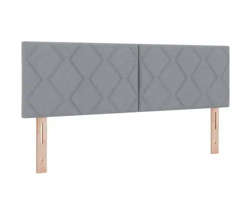 Led Gultas Galvas Attēls Dimanta Bloku Dizains Gaiši Pelēks 160 Cm Audums Vidaxl