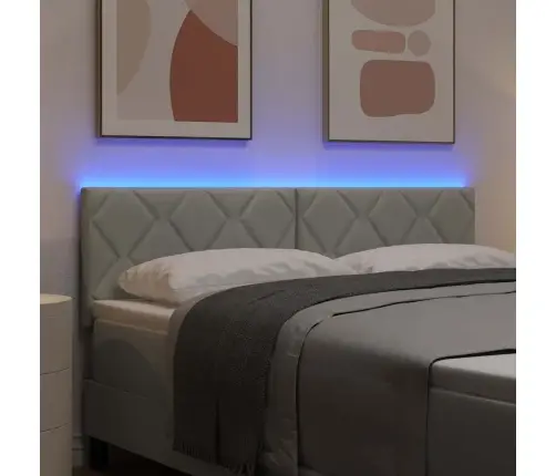 Led Galvas Dēlis Ar Dimanta Bloku Dizainu, Gaiši Pelēks, 160 Cm, Velūrs. Vidaxl