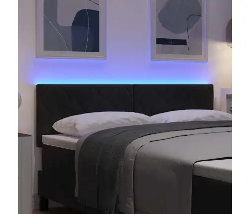 Led Gultas Galvgalis Ģeometriskais Melna 160 Cm Samts Vidaxl Led Gultas Galvgalis Ģeometriskais Melna 160 Cm Samts Vidaxl