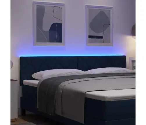 Led Galvas Atzveltne Dimanta Bloku Dizainā Zila 180 Cm Audums Vidaxl