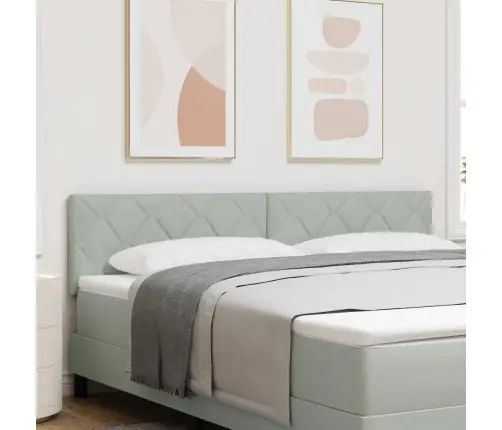 Led Gulta Ar Spuldzēm, Dimanta Bloku Dizains, Gaiši Pelēka, 180 Cm, Samts Vidaxl