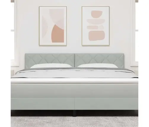 Led Gulta Ar Spuldzēm, Dimanta Bloku Dizains, Gaiši Pelēka, 180 Cm, Samts Vidaxl