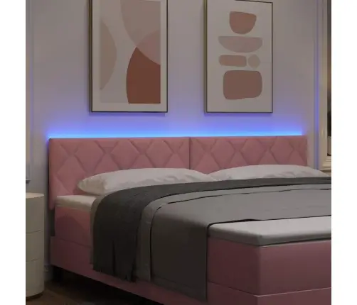 Led Gultas Galva Rozā 180 Cm Mākslīgā Āda Vidaxl