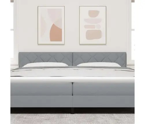 Led Gultas Galva Ar Dimanta Bloku Dizainu Gaiši Pelēkā Krāsā, 200 Cm Audums Vidaxl