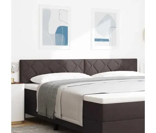 Led Galvgalis Dimanta Bloku Dizains Tumši Brūns 200 Cm Audums Vidaxl