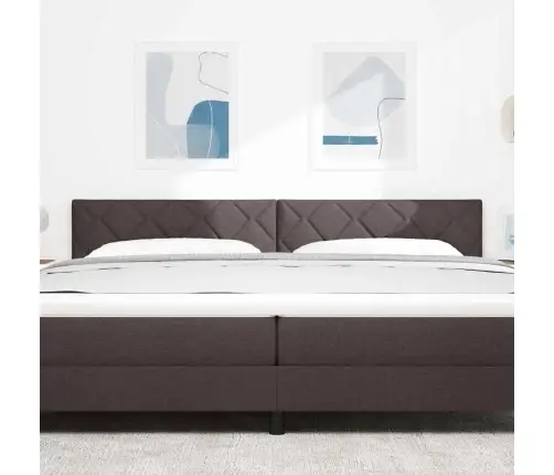 Led Galvgalis Dimanta Bloku Dizains Tumši Brūns 200 Cm Audums Vidaxl